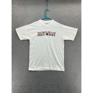 Vintage Cal Cru T Shirt Single‎ Stitch White 90s KEY WEST Mens Medium USA